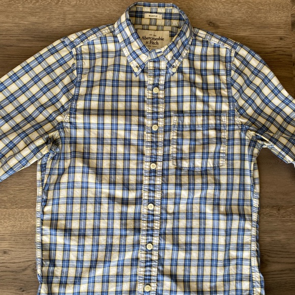 Abercrombie & Fitch Muscle Gingham L/S Sz.S - Picture 6 of 7